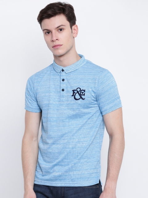 

Fort Collins Men Blue Solid Polo Collar T-shirt