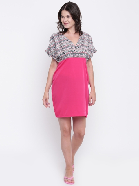 

The Kaftan Company Women Coral Pink Printed Cover-Up Dress DR_PY_SHIB58