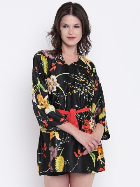 

The Kaftan Company Women Black Printed Cover-Up Dress TP_PY_SHIB68