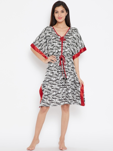 

The Kaftan Company Grey & Black Printed Nightdress LW_PY_SEREIN10