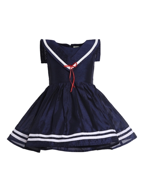 

A Little Fable Girls Navy Blue Solid Fit and Flare Dress