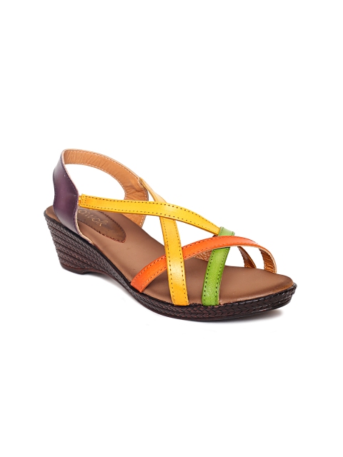 

Catwalk Women Yellow & Orange Colourblocked Wedges
