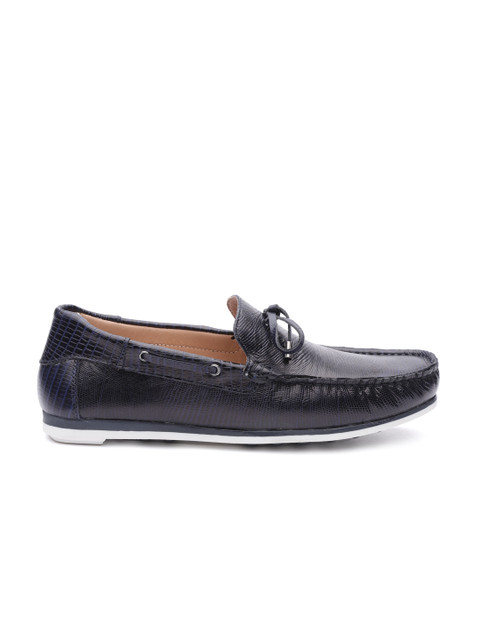 

Carlton London Men Navy Blue Leather Boat Shoes