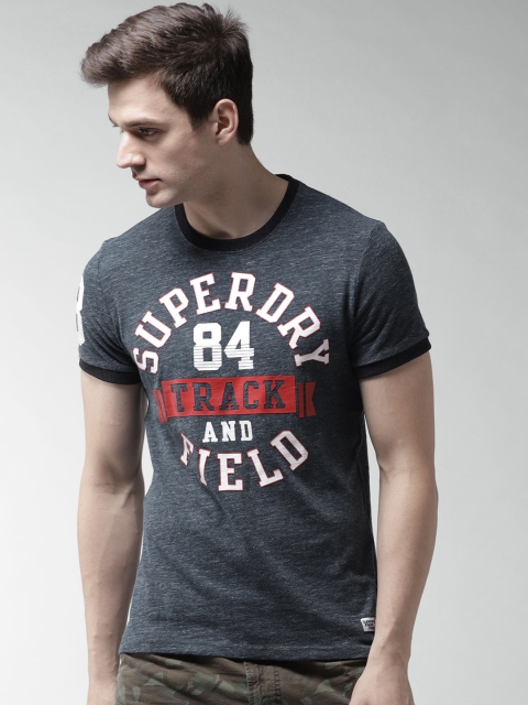 

Superdry Men Navy Blue Printed Round Neck T-shirt