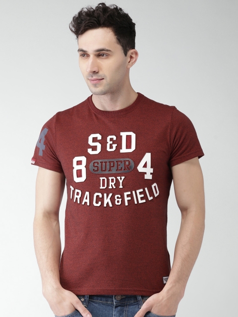 

Superdry Men Red Printed Round Neck T-shirt
