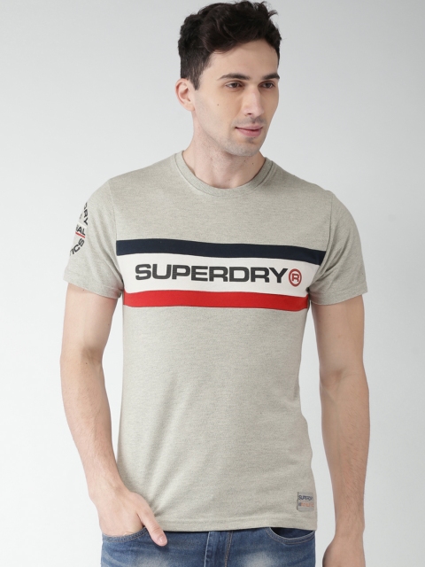 

Superdry Men Grey Printed Round Neck T-shirt
