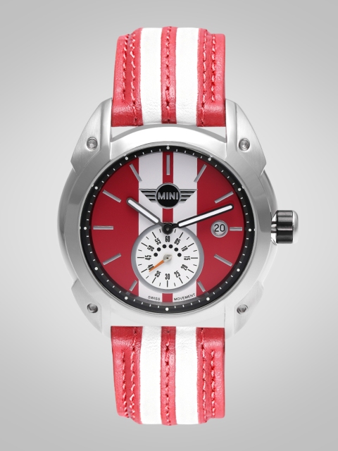 

MINI Men Red & White Swiss Analogue Watch