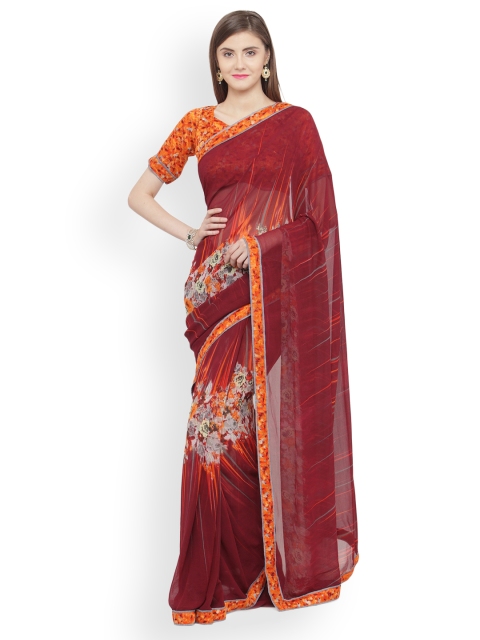 

Shaily Purple Georgette Printed Saree