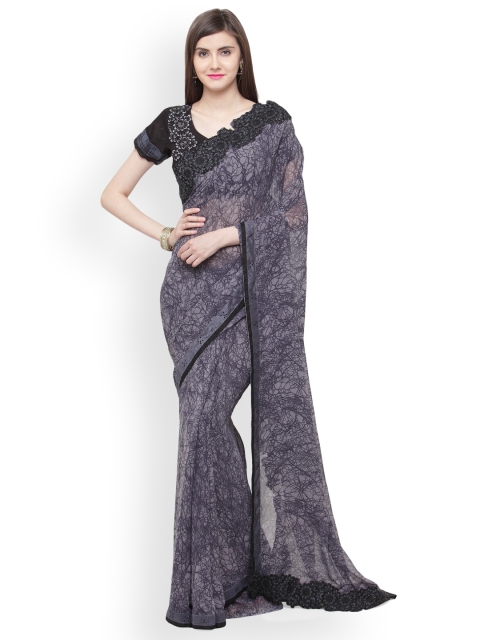 

Shaily Grey Georgette Printed Saree