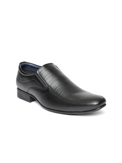 

Bata Men Black Textured Semiformal Slip-Ons