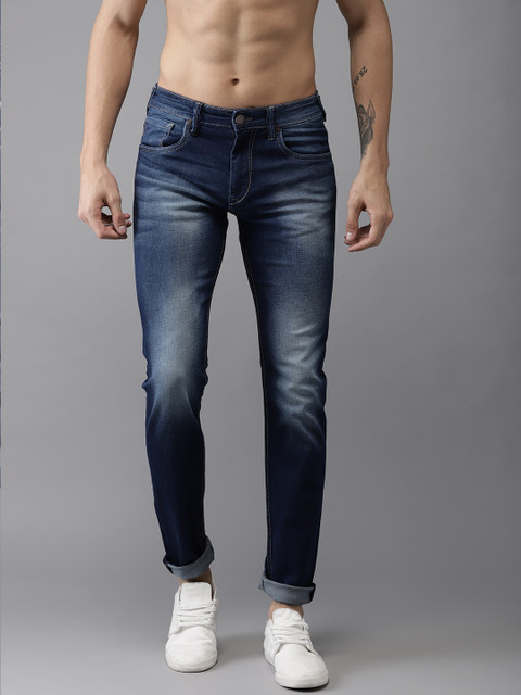 

HERE&NOW Men Blue Slim Fit Mid-Rise Clean Look Stretchable Jeans