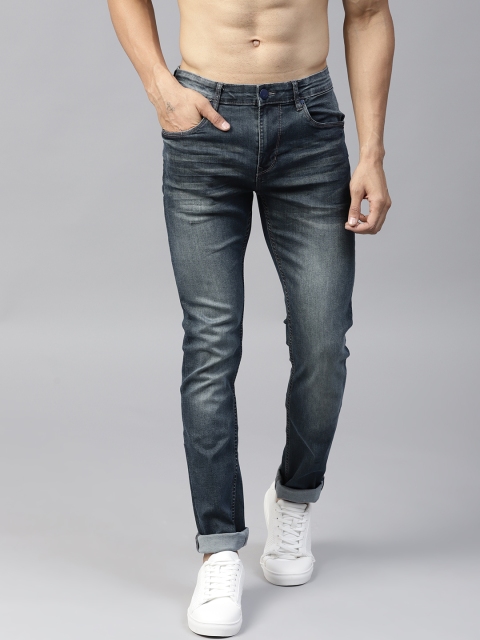 

HRX by Hrithik Roshan Men Navy Blue Skinny Fit Mid-Rise Clean Look Stretchable Jeans