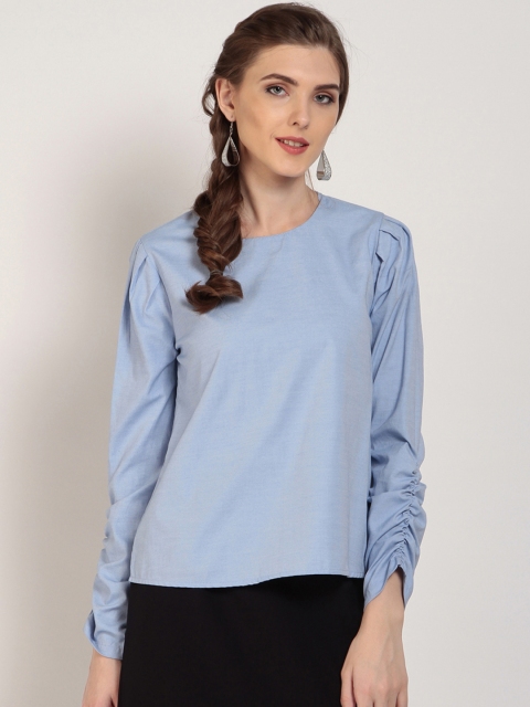 

RARE Women Blue Solid Top