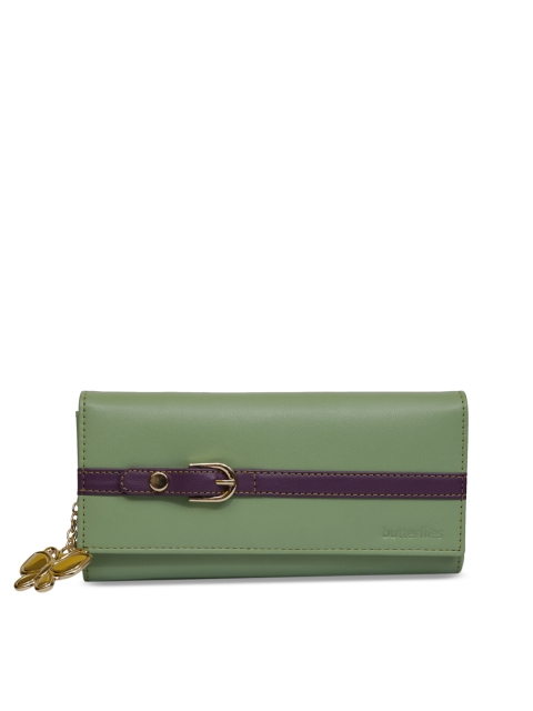 

Butterflies Women Green Solid Two Fold Wallet