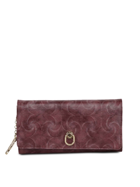 

Butterflies Women Burgundy Textured Two Fold Wallet