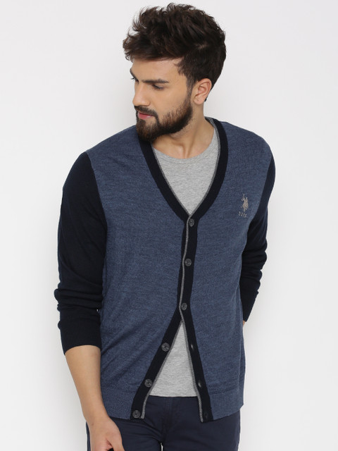 

U.S. Polo Assn. Men Blue Woollen Cardigan