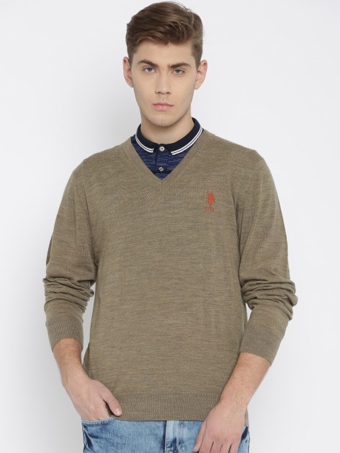 

U.S. Polo Assn. Men Brown Woollen Sweater
