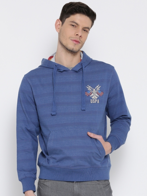 

U.S. Polo Assn. Denim Co. Men Blue Hooded Sweatshirt