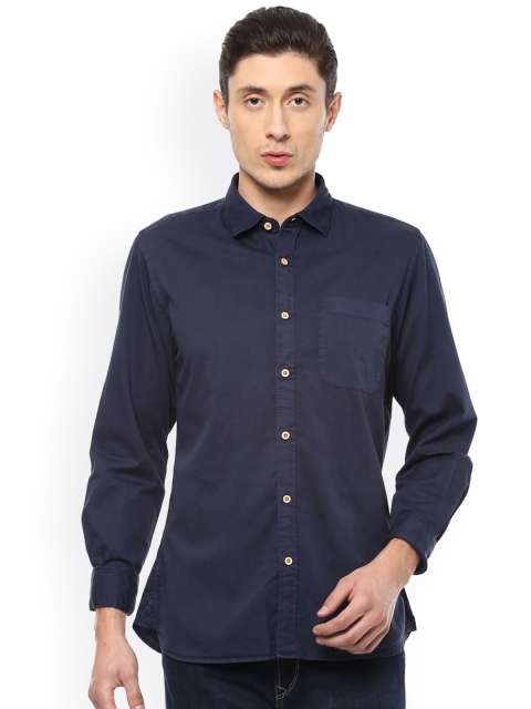 

Peter England Casuals Men Navy Blue Slim Fit Solid Casual Shirt