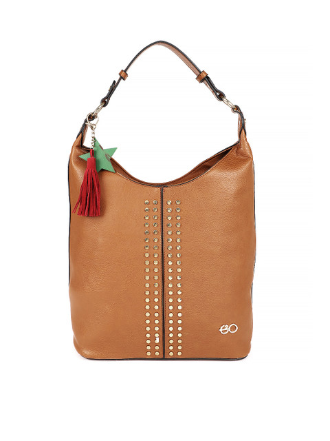 

E2O Tan Brown Solid Hobo Bag