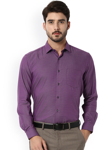 

Van Heusen Men Purple Comfort Regular Fit Self Design Formal Shirt