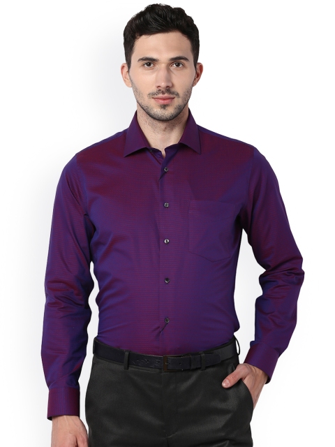 

Van Heusen Men Blue & Red Regular Fit Self Design Casual Shirt