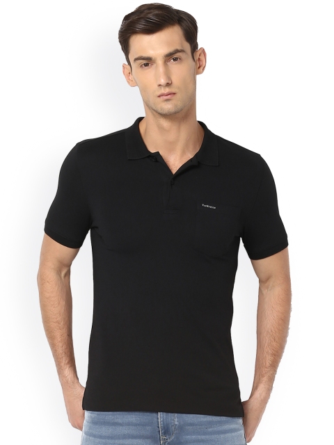 

Van Heusen Men Black Solid Polo Collar T-shirt