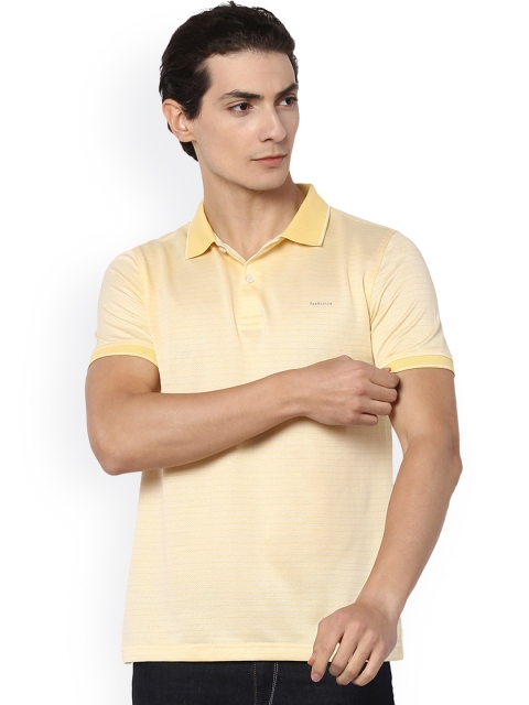 

Van Heusen Men Yellow Striped Polo Collar T-shirt
