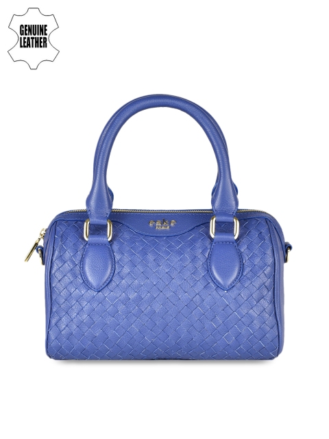 

Eske Blue Checked Leather Handheld Bag