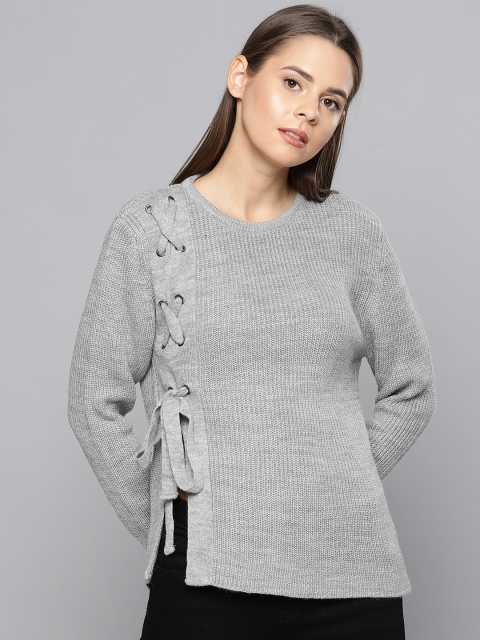 

Chemistry Women Grey Striped Pullover