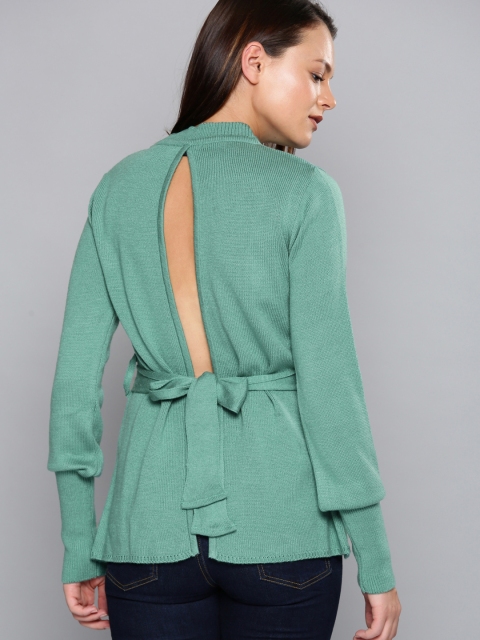 

Chemistry Women Green Solid Pullover