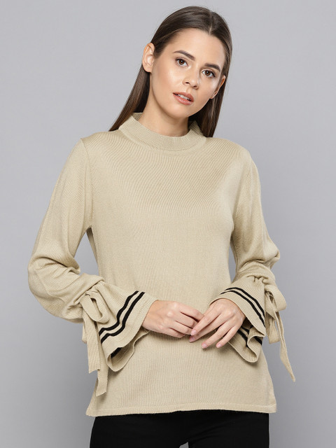 

Chemistry Women Beige Solid Pullover