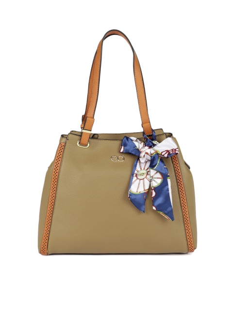 

E2O Brown Solid Shoulder Bag with Scarf