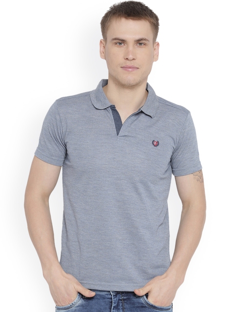 

Duke Men Grey Solid Polo Collar T-shirt