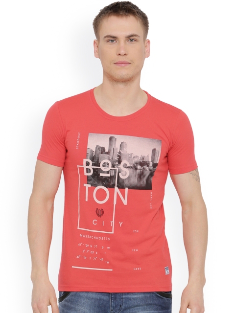 

Duke Men Coral Printed Round Neck T-shirt