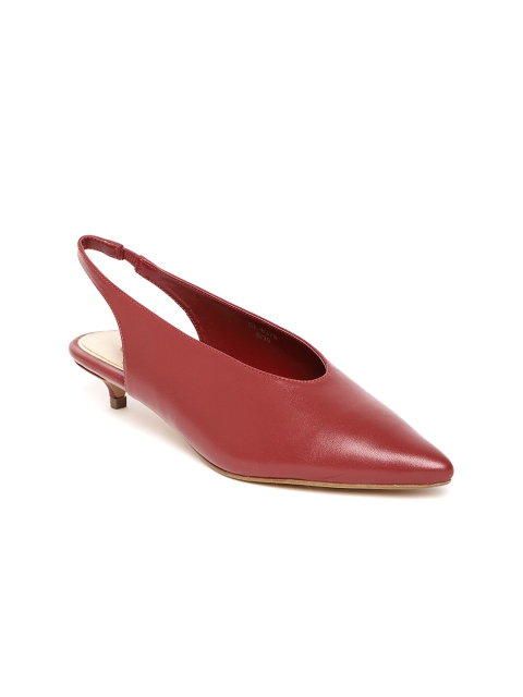 

Carlton London Women Red Leather Solid Pumps