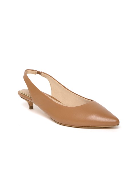 

Carlton London Women Tan Brown Solid Leather Pumps