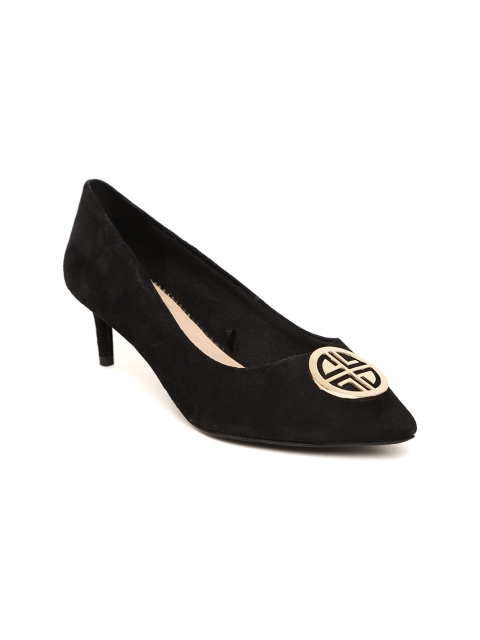 

Carlton London Women Black Solid Suede Pumps