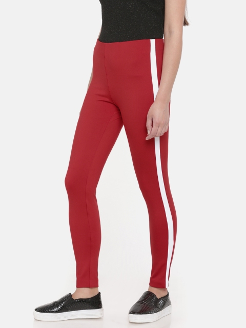 

Go Colors Women Red Solid Ankle-Length Jeggings