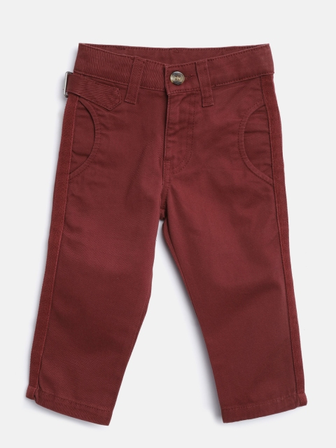 

United Colors of Benetton Boys Maroon Regular Fit Solid Regular Trousers