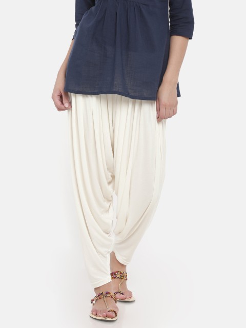 

Go Colors Women Cream-Coloured Relaxed Fit Solid Wrinkle Resistant Patiala