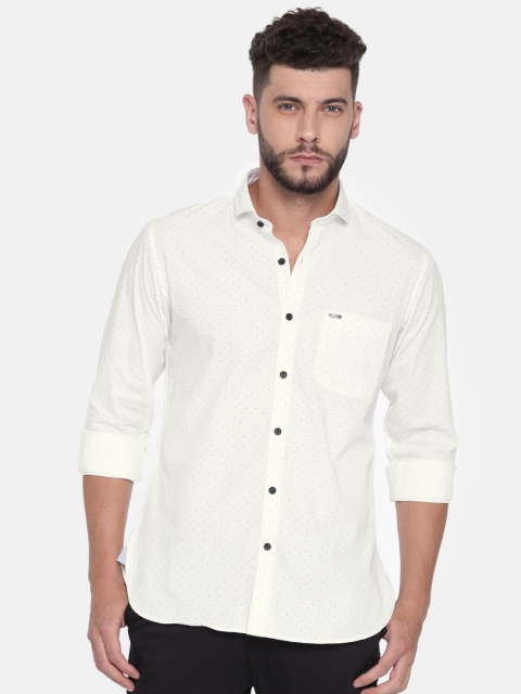 

Peter England Casuals Men White Slim Fit Printed Casual Shirt
