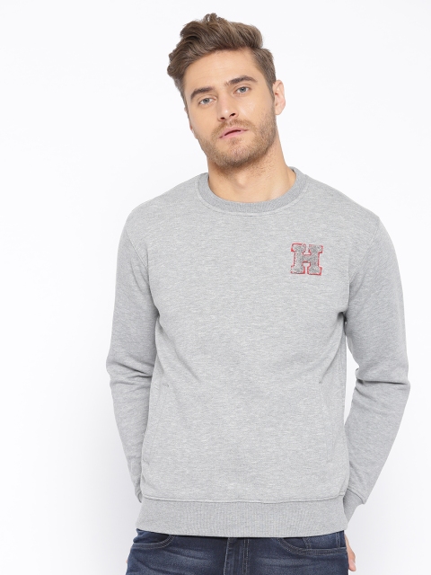 

Harvard Men Grey Solid Sweatshirt