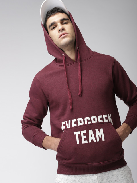 

Harvard Men Maroon Solid Hooded Sweatshirt