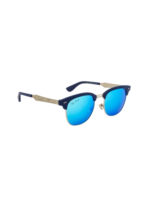 

Ted Smith Women Mirrored Browline Sunglasses TS9914 T25, Blue