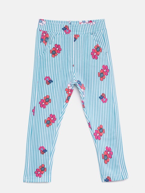 

Juniors by Lifestyle Girls Blue & White Striped & Printed Leggings