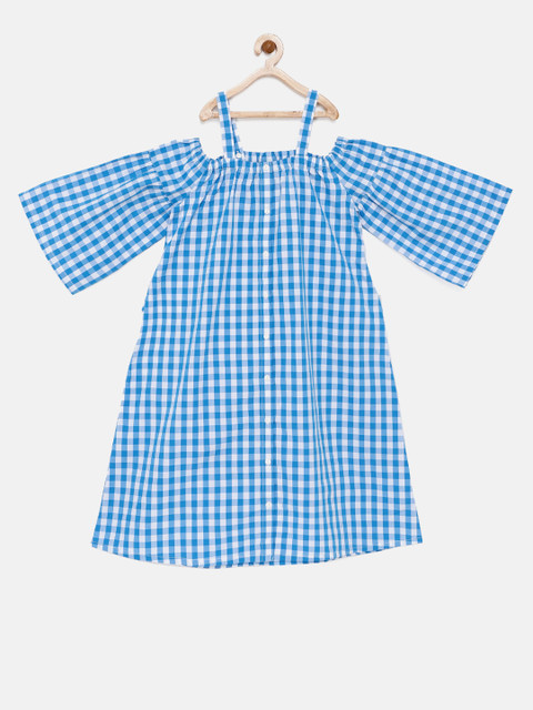 

Fame Forever by Lifestyle Girls Blue Checked A-Line Dress