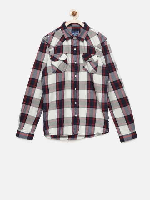 

Fame Forever by Lifestyle Boys Navy Blue & White Checked Casual Shirt