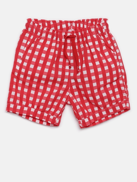 

Juniors by Lifestyle Girls Red Checked Regular Fit Shorts