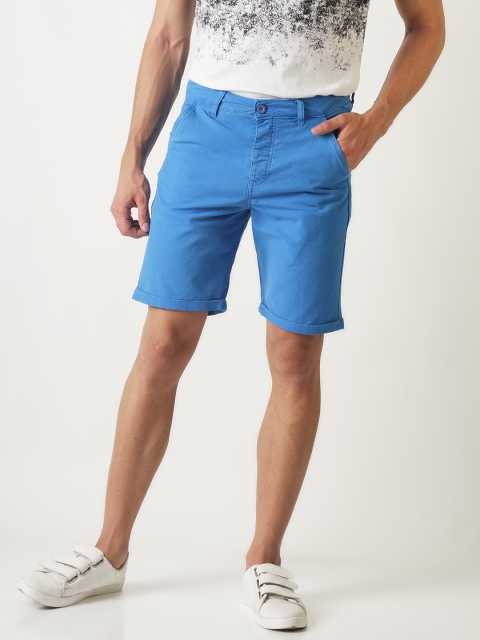 

Blue Saint Men Blue Solid Slim Fit Chino Shorts